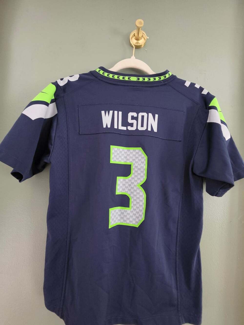 Nike Seattle Seahawks Russell Wilson Jersey Size L Navy Blue #3